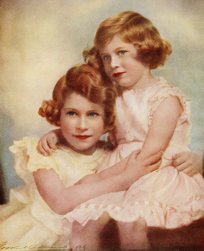 Villi ja tottelematon Margaret oli säntillisen isosiskonsa vastakohta. Kuva on vuodelta 1937. Prinsessat Elisabet ja Margaret