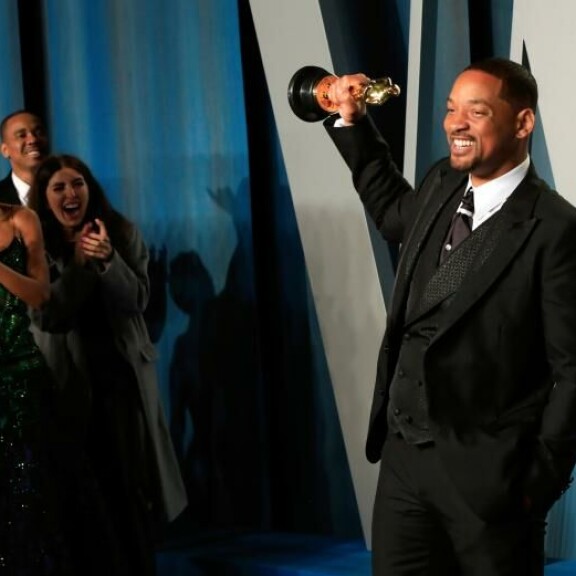 Will juhli Vanity Fairin jatkoilla, eikä kyyneleistä ollut enää tietoakaan. Will Smith
