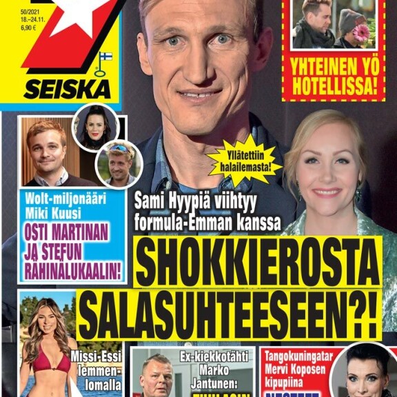 SEISKA 50/2021 Samin ja Emman salasuhteesta uutisoitiin Seiskassa joulun alla. SEISKA 50/2021 Samin ja Emman salasuhteesta uutisoitiin Seiskassa  joulun alla.