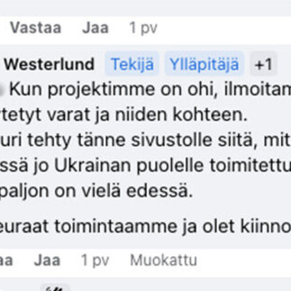 Säde lupaa seuraajilleen täydellisen selvityksen lahjoitusten kohteista. Operaatio Toivo