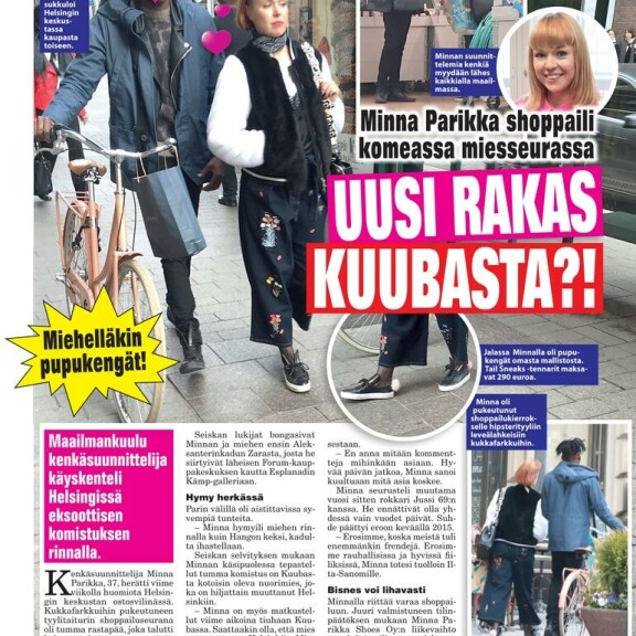 SEISKA 22/2017 Seiska kertoi Minnan ja hänen komean kuubalaisrakkaansa suhteesta neljä vuotta sitten. SEISKA 22/2017 Seiska kertoi Minnan ja hänen komean kuubalaisrakkaansa suhteesta neljä vuotta sitten.