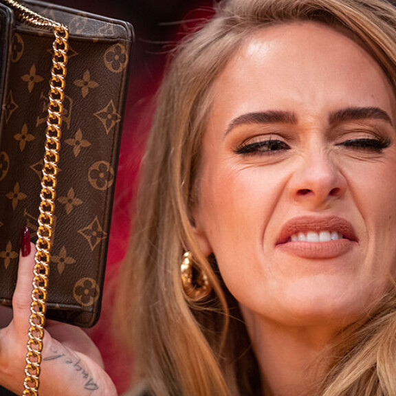 Nahkapukuun sonnustautunut Adele piiloutui luksuslaukkunsa taakse - katso hulvaton kuvasarja suhdeonnea hehkuvasta tähdestä! Adele
