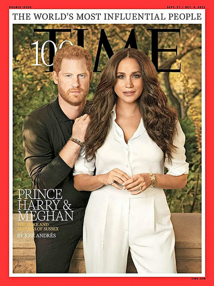 Time-lehden kuvia on arvosteltu teennäisiksi ja kiusallisiksi. Sussexin herttuapari Harry ja Meghan