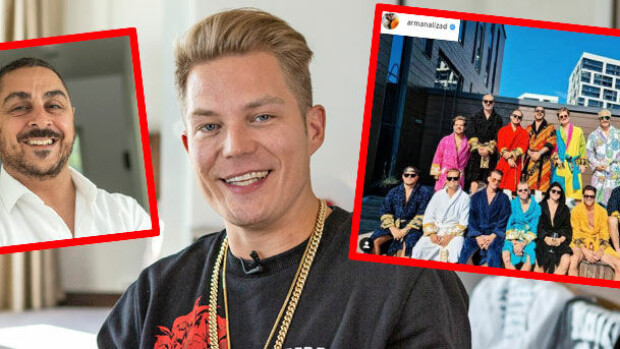Jare Tiihosen, Arman Alizadin ja Uniikin Sisäpiiri-porukka piti hulppeat allasbileet: kaikilla yllä 400 euron kylpytakit - kuva! Cheek, Arman Alizad ja sisäpiiri