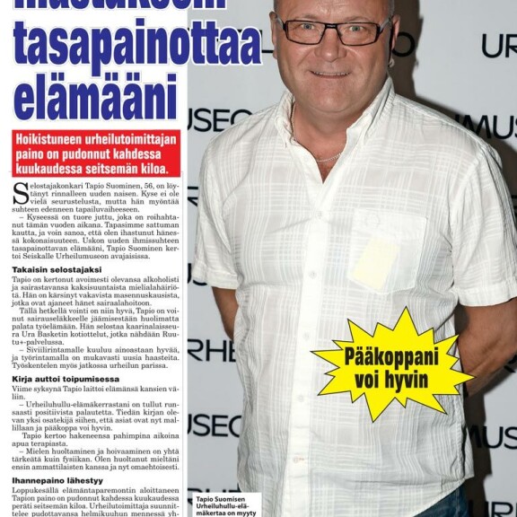 SEISKA 46/2020 Urheilutoimittajan uudesta ihastuksesta kerrottiin Seiskassa viime syksynä. SEISKA 46/2020Urheilutoimittajan uudesta ihastuksesta kerrottiin Seiskassa viime syksynä.