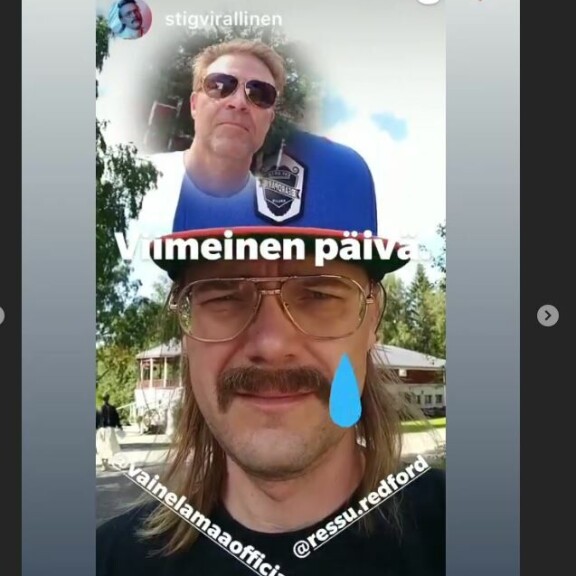 Ressu Redford jakoi Stigin surumielisen videon. Kuvakaappaus Ressun Instagram-tarinoista. Ressun ig-story