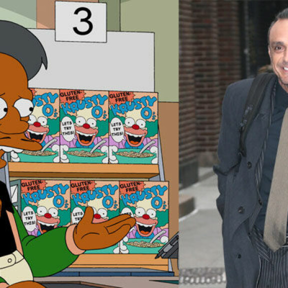 Apu Nahasapeemapetilon ja hänen tähänastinen ääninäyttelijänsä Hank Azari. Apu ja Hank