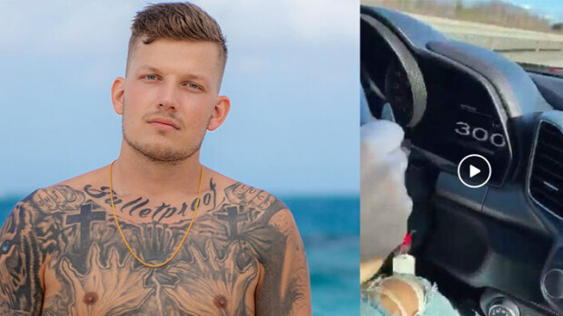 Maanteiden risteilyohjus! Kauhistuttava video leviää somessa - Ex on the Beachin Henrik ajaa Ferrarilla törkeintä mahdollista ylinopeutta: 'Siin tulee poliisit vastaan!' Henrik Mykrä