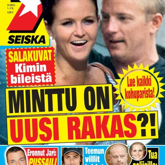 SEISKA 31/2013 Kimin ja Mintun suhde paljastui Seiskan kannesta kesällä 2013. SEISKA 31/2013 Kimin ja Mintun suhde paljastui Seiskan kannesta kesällä 2013.