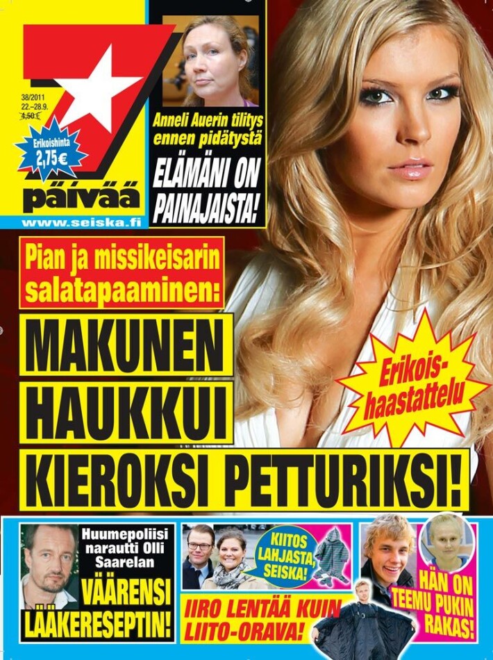 SEISKA 38/2011 Syyskuussa 2011 koko Suomi kohisi, kun Pia jätti misseyden ja sai Eino Makusenkin hermostumaan. Seiska paljasti kohun taustat. SEISKA 38/2011 Syyskuussa 2011 koko Suomi kohisi, kun Pia jätti misseyden ja sai Eino Makusenkin hermostumaan. Seiska paljasti kohun taustat.