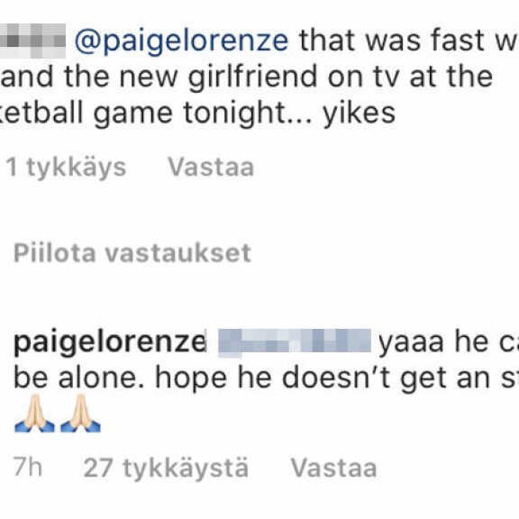 NHL-tähti Kasperi Kapanen deittailee näyttävää blondia - ex-naisystävä Paige Lorenze latasi täyslaidallisen somessa: Minä jätin, hän on roskaa, toivottavasti ei saa sukupuolitautia! paige lorenz