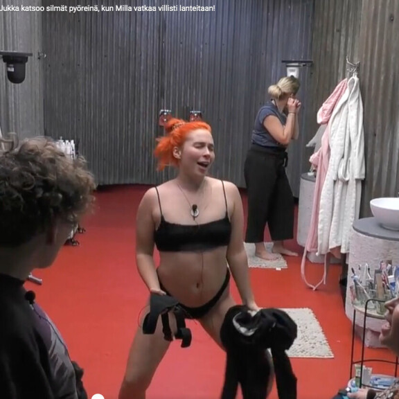 Big Brother -Milla twerkkasi stringibikineissä porealtaassa - pakarat saivat vedenkin loiskumaan: Jukan ilme kertoo kaiken! milla