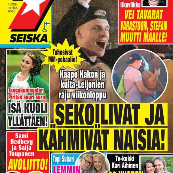Kaapo Kakolla ja kiekkosankareilla raju festariviikonloppu: Nuoret Leijonat kähmivät naisia ja sekoilivat – kuvat Seiskassa! Kaapo Kakko Seiskan kannessa.