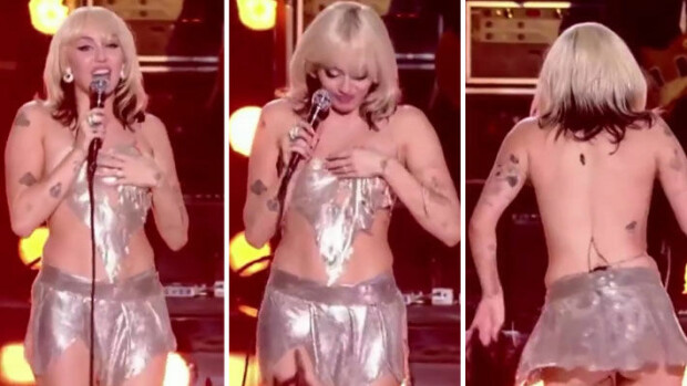 Miley Cyrusin minitoppi valahti päältä suorassa tv-lähetyksessä: teeskentelemätön tissiteko keräsi kiitosvyöryn somessa - video ja kuvat! Miley Cyrus