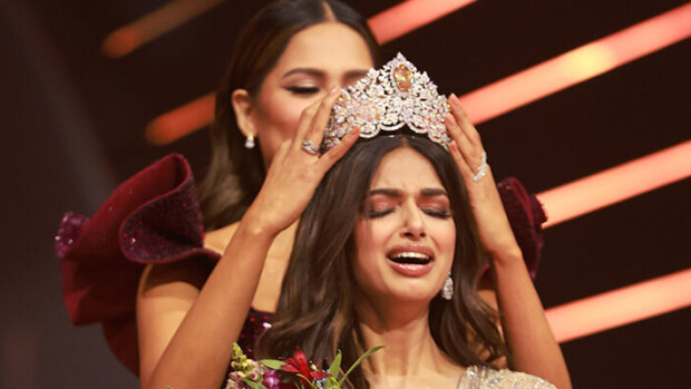 Hän on maailman kaunein! Intialainen Harnaaz Sandhu kruunattiin Miss Universumiksi - katso video Miss Universum Harnaaz Sandhu