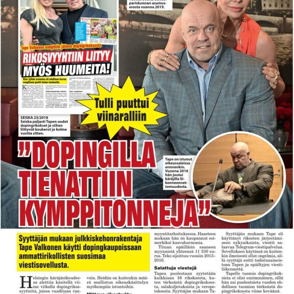 SEISKA 20/2021 Pariskuntaa syytetään myös dopingrikoksista. Kun asiaa käsiteltiin oikeudessa, Tapea ja Tiinaa ei paikalla nähty. SEISKA 20/2021 Pariskuntaa syytetään myös dopingrikoksista. Kun asiaa käsiteltiin oikeudessa, Tapea ja Tiinaa ei paikalla nähty.