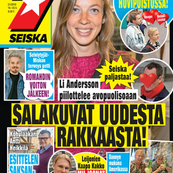 Tässä on vasemmistopomo Li Anderssonin salattu uusi rakas: piilottelua Helsingissä – paparazzikuvat Seiskassa! Li Andersson ja uusi rakas Seiskassa.