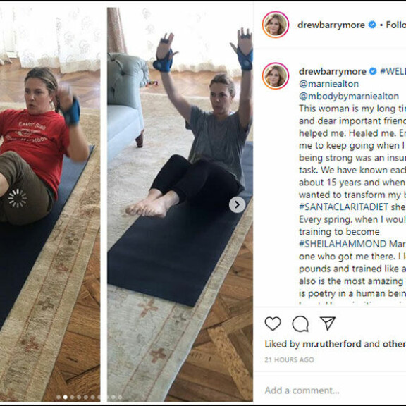 Katso ja vertaa! Hollywood-tähti pudotti painoaan 10 kiloa – julkaisi kuvaparin muodonmuutoksestaan: Treenasin kuin hullu! Drew Barrymore