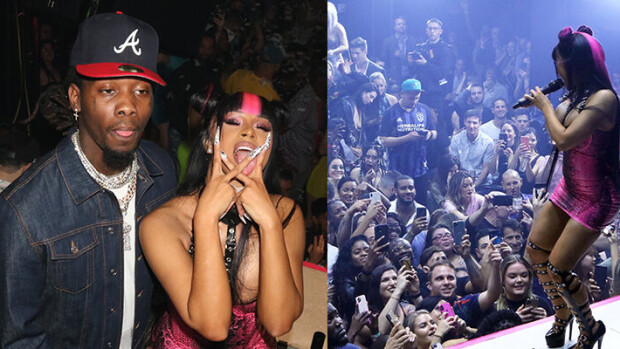 Cardi B:tä roiskutettiin samppanjalla strippiklubilla: aviomies raivostui silmittömästi - hyppäsi yleisön joukkoon nyrkit heiluen! Cardi B ja Offset