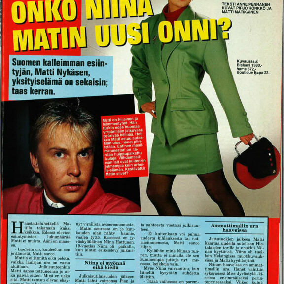 Matti antoi ensimmäisen haastattelunsa Seiska-lehdelle 2.4.1992. Matti Haastis