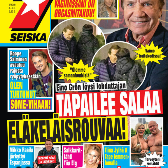Eino Grön löysi lohduttajan: Tapailee salaa eläkeläisrouvaa – muistisairas vaimo hoitokodissa! Eino Grön Seiskan kannessa.