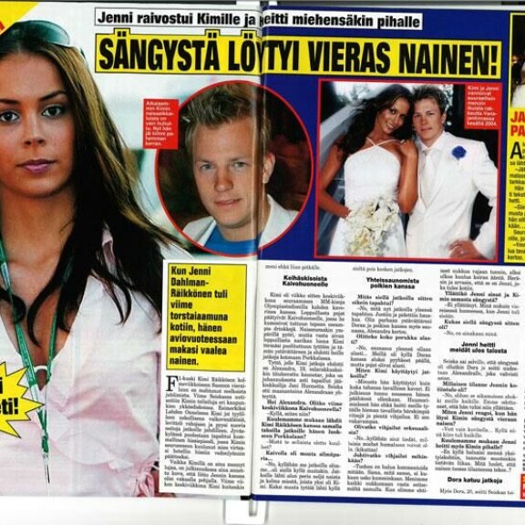 Jennin ja Kimin avioliiton aikana ulkopuolisia piti häätää välillä jopa aviovuoteesta. Kimi Räikkönen jäi kiinni rysän päältä
