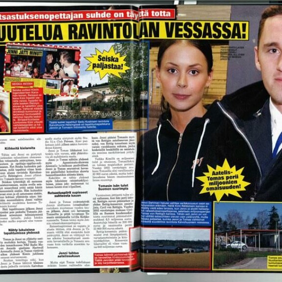 Jenni lähti ratsastuksenopettajansa Tomas von Rettigin lohdutettavaksi. Jenni Dahlman ja Tomas von Rettig