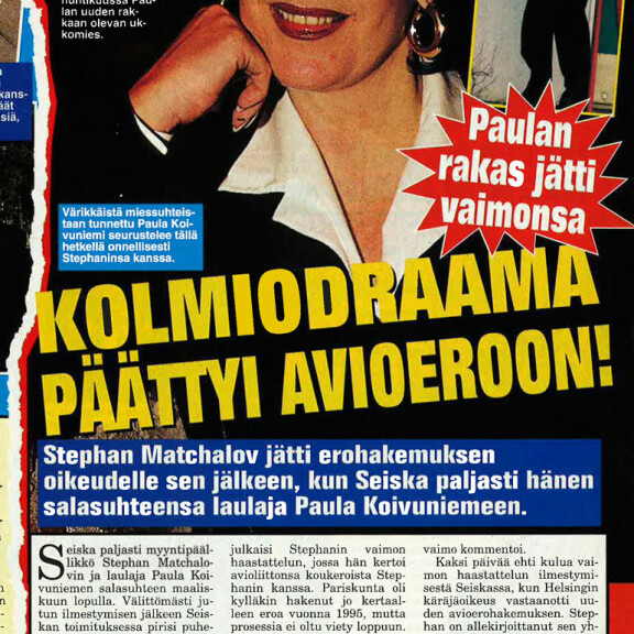 SEISKA 31/1998 Paula Koivuniemen paljastettiin olevan Stephan Matchalovin salarakas. SEISKA 31/1998 Paula Koivuniemen paljastettiin olevan Stephan Matchalovin salarakas.