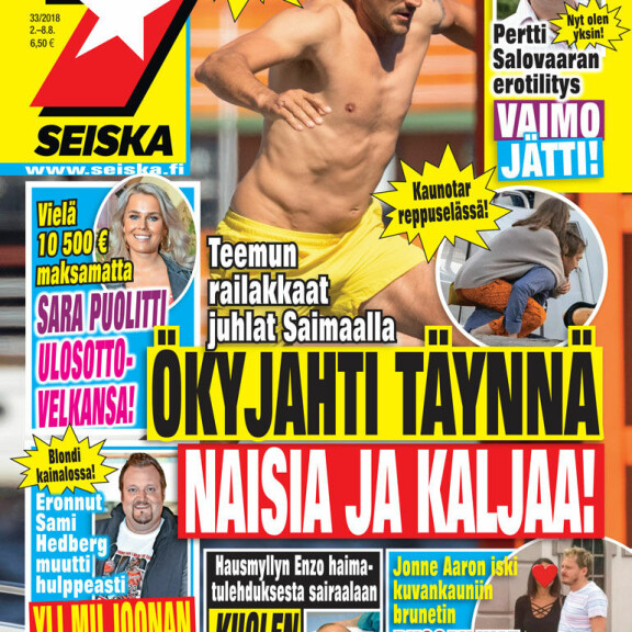 Teemu Selänne järjesti villit juhlat Saimaalla – ökyjahti täynnä nuoria naisia ja viinaa! Teemu Selänne Seiskan kannessa.