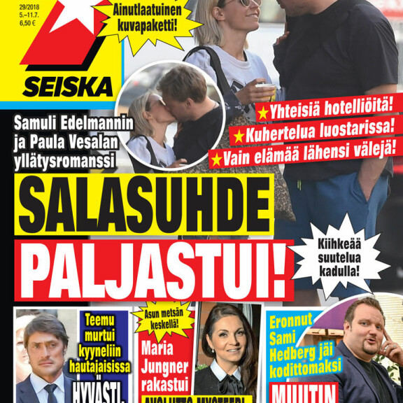 Hurja yllätysromanssi: Samuli Edelmann ja Paula Vesala rakastuivat – salasuhde paljastui! Samuli Edelmann ja Paula Vesala Seiskan kannessa.