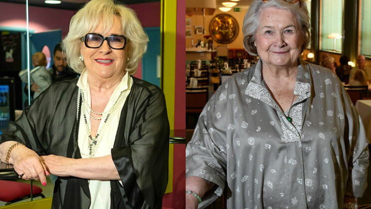 Viihdekonkarit Marjatta Leppänen ja Anja Pohjola nautiskelivat terassilla juomista – kuva! Marjatta Leppänen ja Anja Pohjola viihtyivät terassilla.