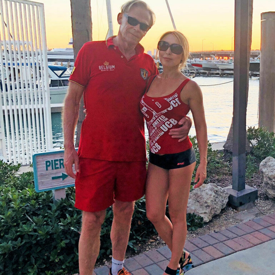 Pari nautti iltakävelyistä Miamin rantakaduilla. – Lämpöä riitti aamusta iltaan, mikä oli upeaa, Nadja toteaa.
