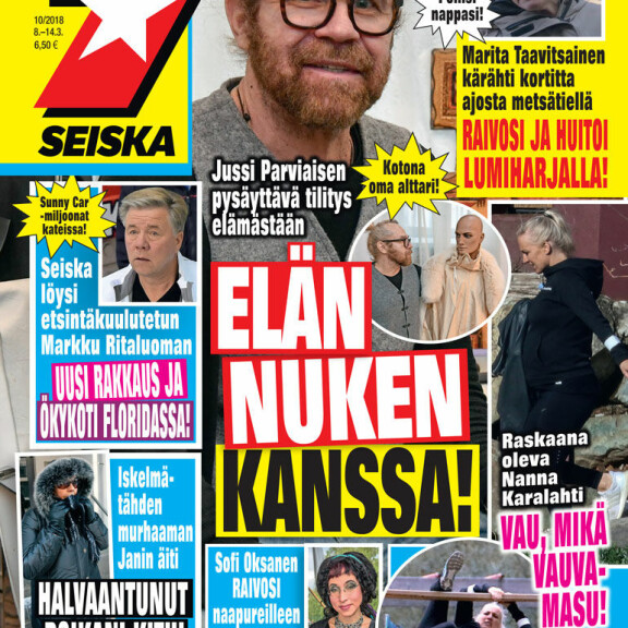 Jussi Parviaisen pysäyttävä paljastus yksityiselämästään: Elän nuken kanssa! Jussi Parviainen Seiskan kannessa.