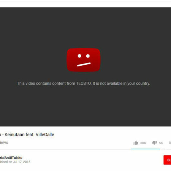Mitä ihmettä?! Valtava määrä musiikkia blokattiin suomalaisilta YouTubessa - tässä syy! YouTube