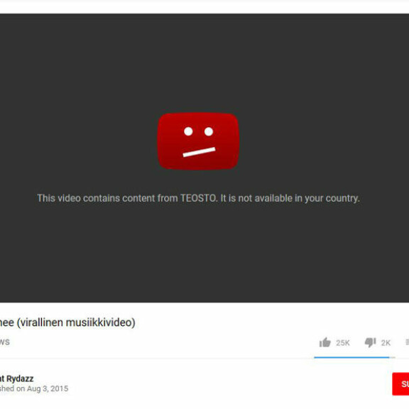 Mitä ihmettä?! Valtava määrä musiikkia blokattiin suomalaisilta YouTubessa - tässä syy! YouTube