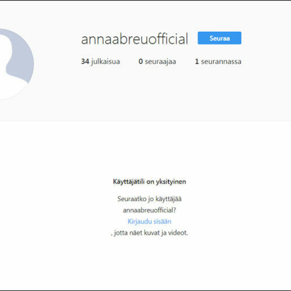 Oho, Anna Abreu vaihtoi artistinimensä - samalla vaihtui myös Instagram-tili! Anna Abreu poisti Instagram-tilinsä