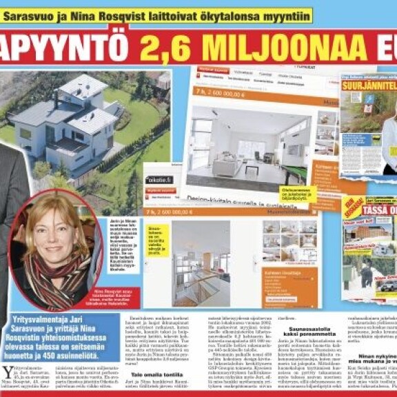Tässä on Jari Sarasvuon ongelmallinen ökytalo: hintapyyntö romahti yli miljoonalla – kuva!