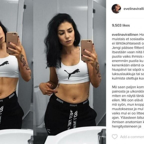 Evelina näyttää, miten somessa voi huijata: Näiden kuvien välillä on viisi sekuntia!