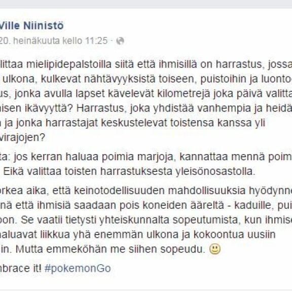 Ex-ministeri jyrähti Pokémoneista!