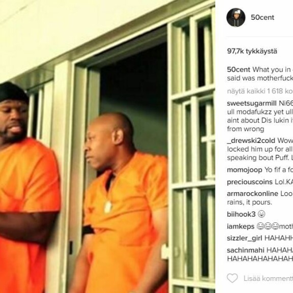 50 Cent putkaan hittikappaleensa esittämisen vuoksi - ilkkui asiasta somessa!