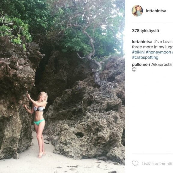 Lotta Hintsa ja Kristian-rakas häämatkalla: bikinikuvia Mombasasta!