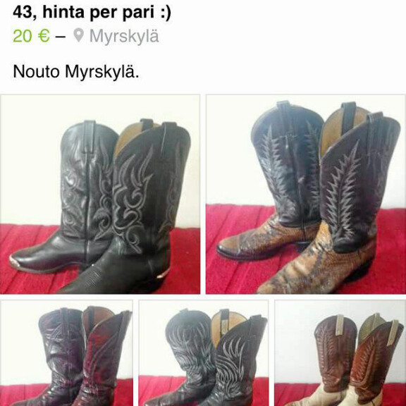 Timo T.A. Mikkosen legendaariset cowboy-bootsit mynnissä: lähtevät puoli-ilmaiseksi!