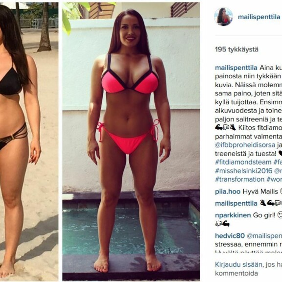 Uhkea missikaunotar esittelee huikeaa muodonmuutostaan - bikinikuvavertailu!