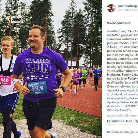 Näin taittui laihtuneelta Sami Hedbergiltä puolimaraton!