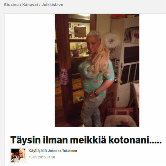 Oho, tältä Johanna Tukiainen näyttää ilman meikkiä - kuva!