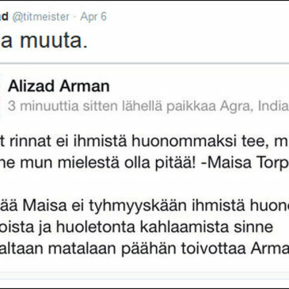 Arman Alizadin ja Maisan Torpan hurja sanasota jatkuu - nyt puhuu Maisa!