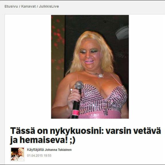Johanna Tukiainen aprillasi kaikkia: Tässä nykykuntoni - kuva!