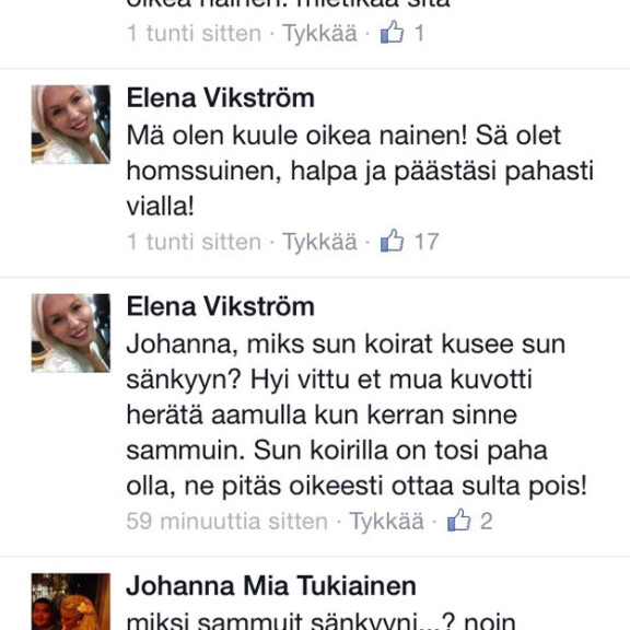 Johanna Tukiainen hyökkäsi transsukupuolista Elenaa vastaan - näin Elena iski takaisin!