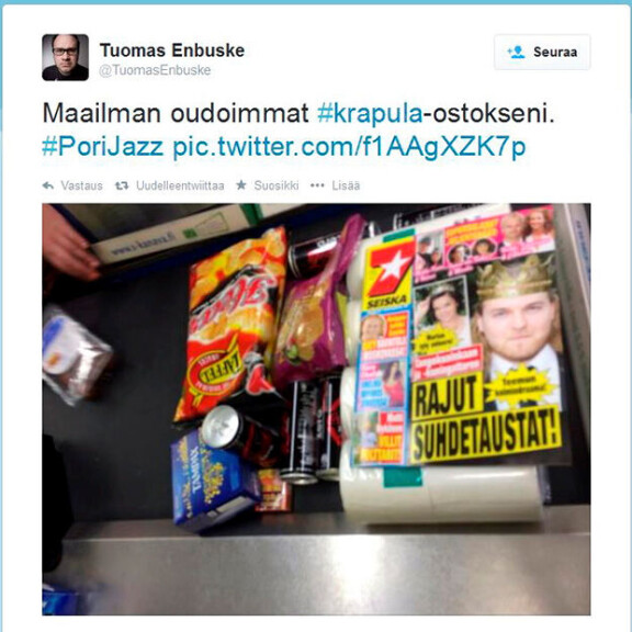 Tuomas Enbuske pölli vuokraemäntänsä lakanat - mehukas sotku! Tuomas Enbuske ja krapulaostokset Pori Jazzeilla