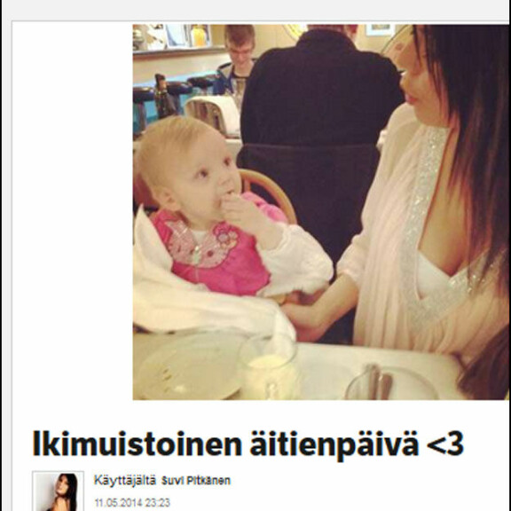 Suvi Pitkänen sai ikimuistoisen äitienpäivälahjan!